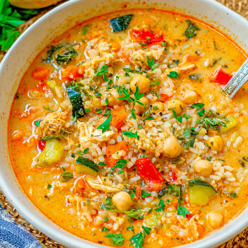 Hearty Chicken Chickpea Soup
