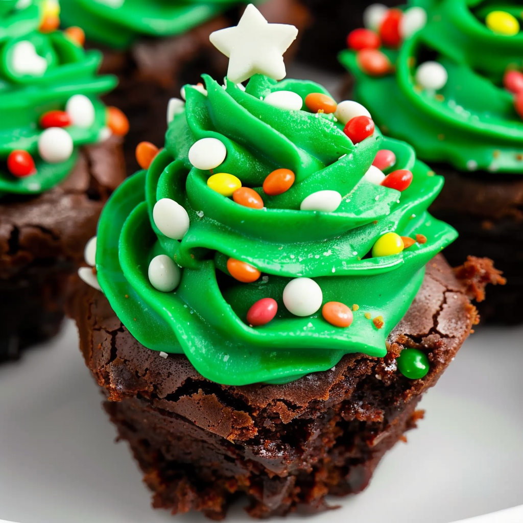 Christmas Tree Brownie Bites