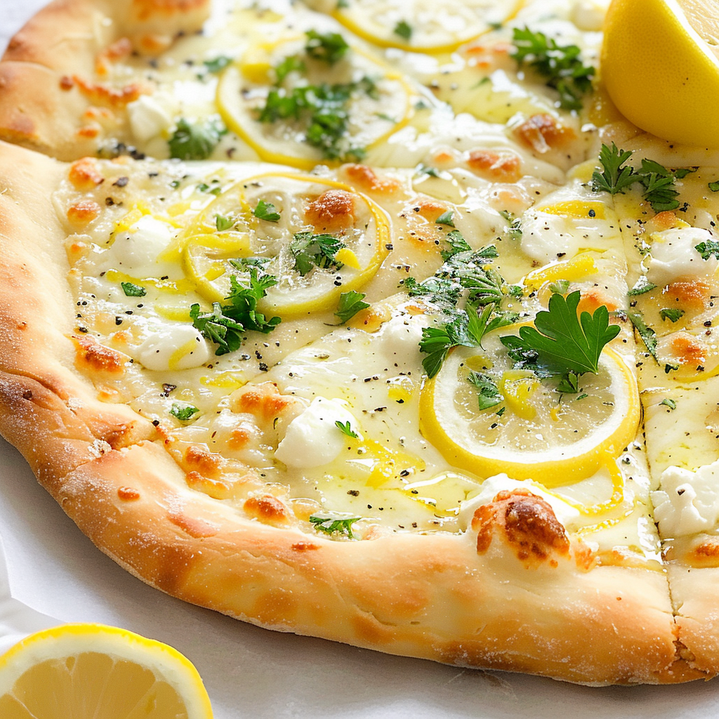 Bright Lemon Pizza with Mozzarella & Parmesan