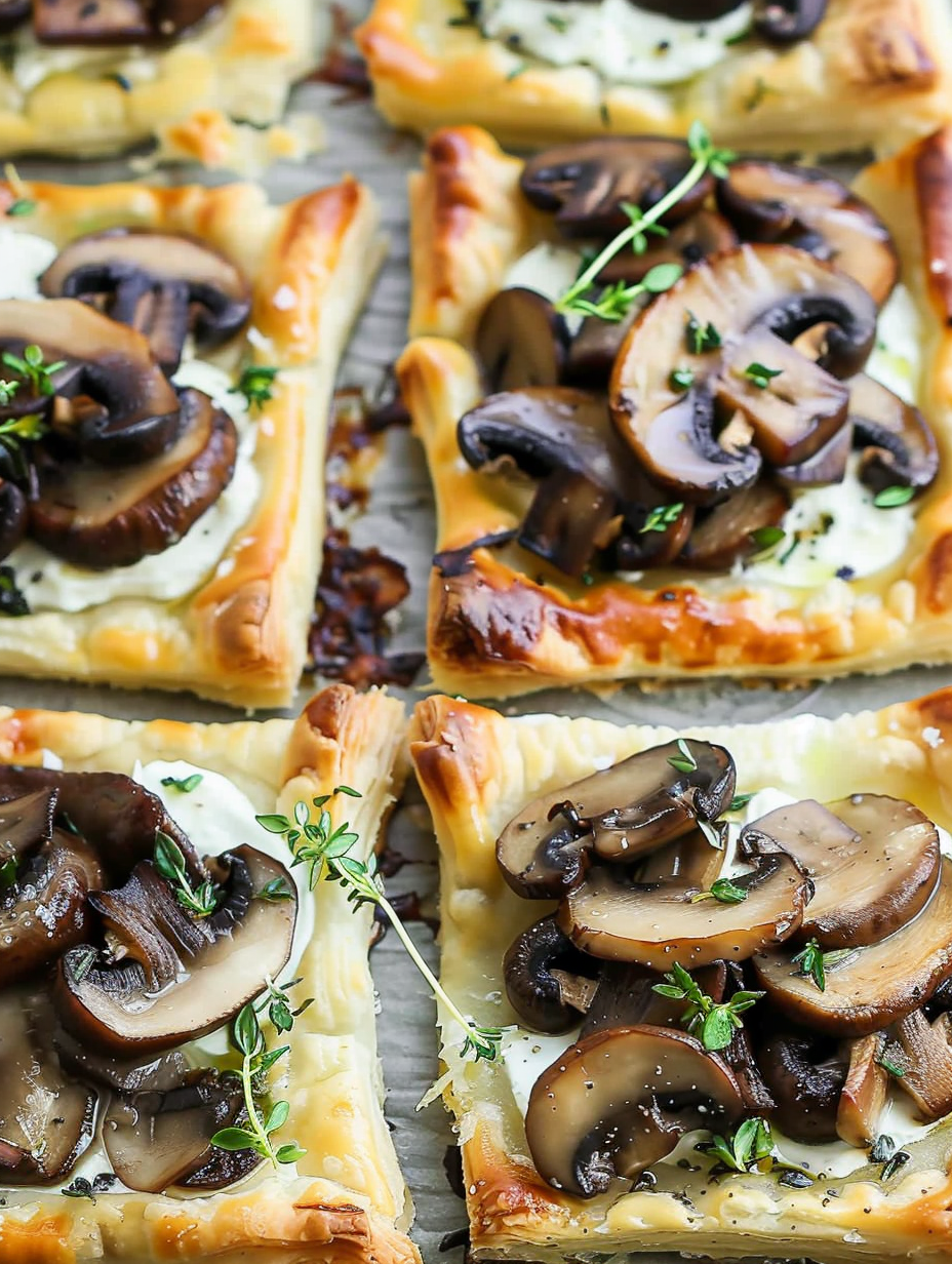 Closeup of golden puff pastry tartlet