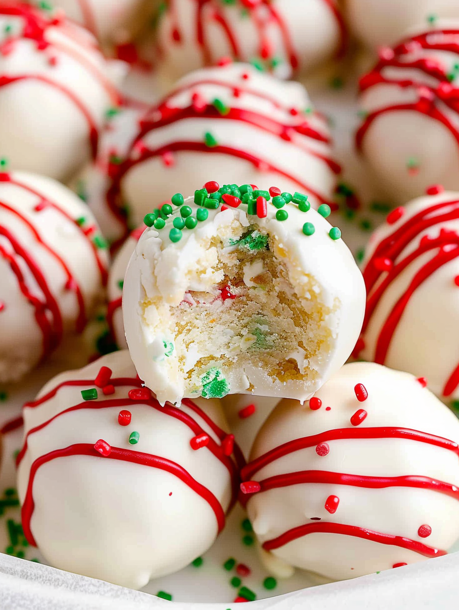 Christmas Tree Cake Truffles