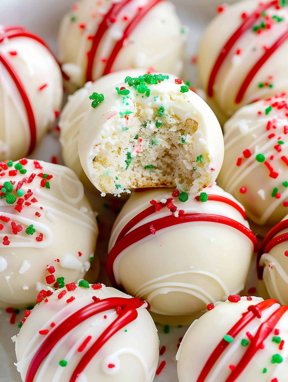 Christmas Tree Cake Truffles on parchment ready for decoration