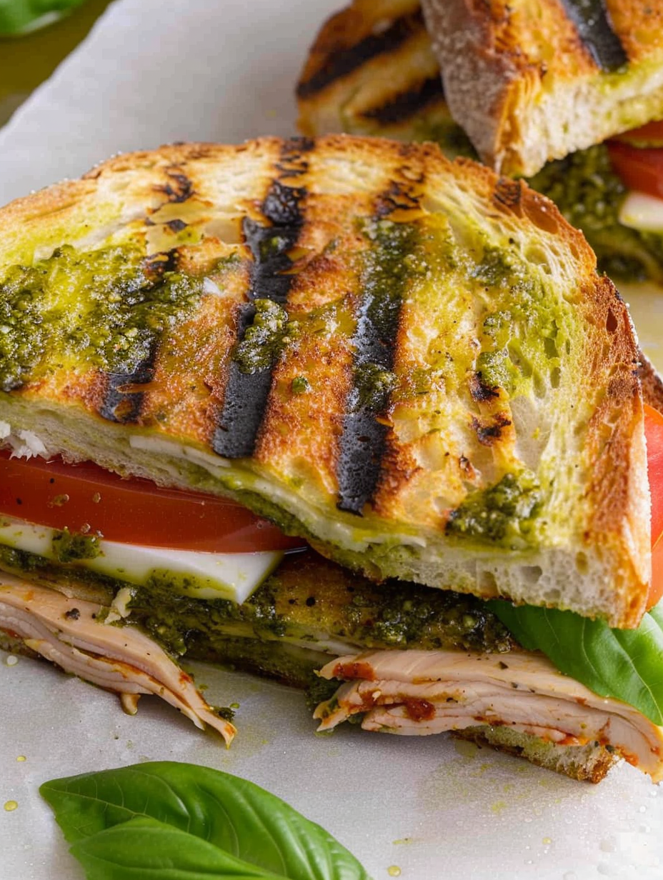Grilled panini pressed to golden perfection