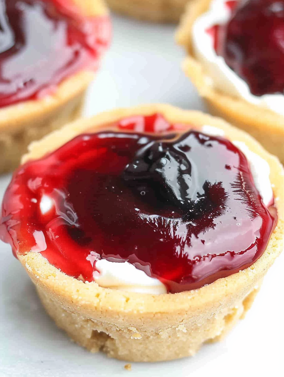 Baked cookie cups cooling in a muffin tin
