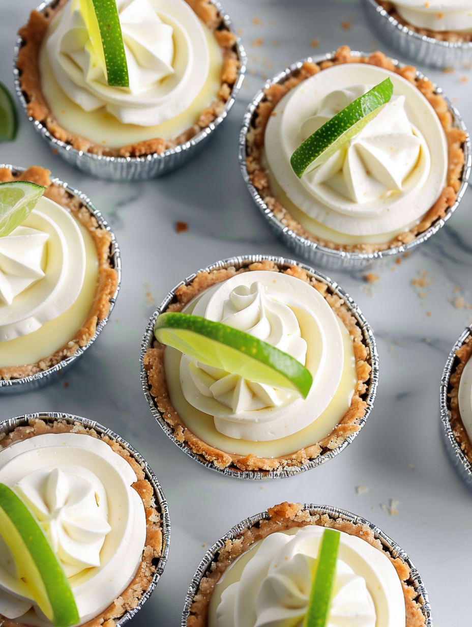 Mini key lime pies cooling on a rack