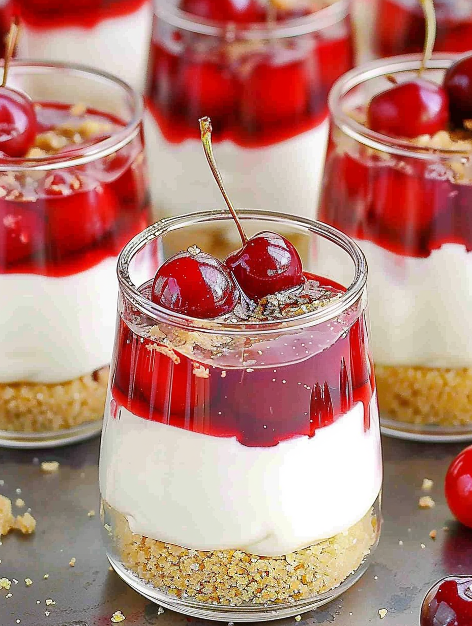No-Bake Cherry Cheesecake Parfaits (Easy to Make)