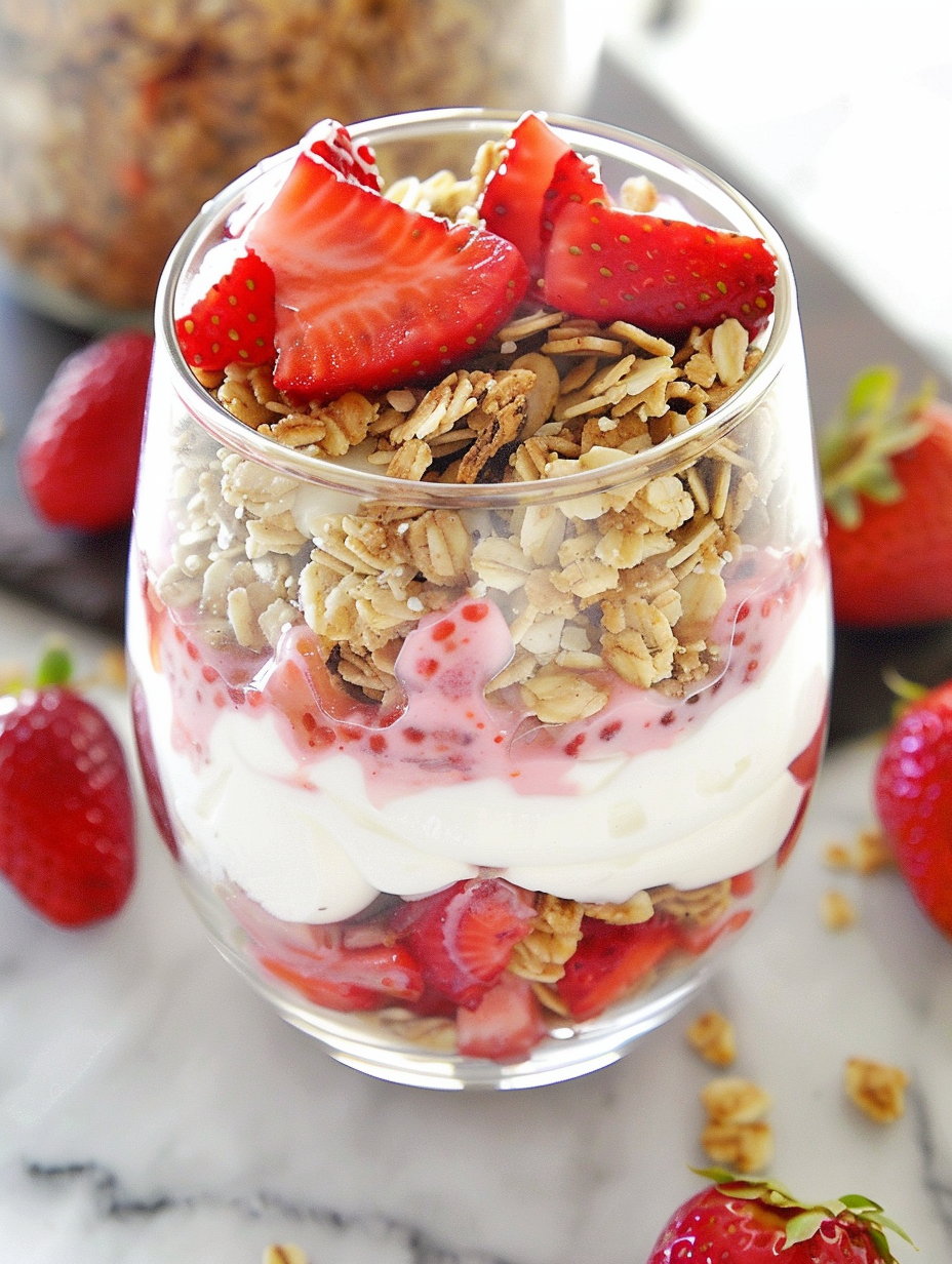 Strawberry Cheesecake Breakfast Parfait