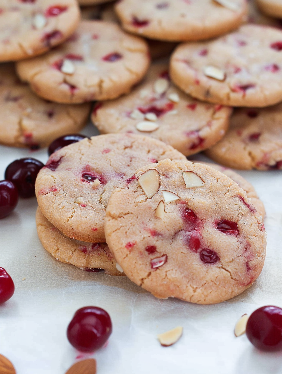 Cherry Icebox Cookies dough log wrapped in parchment