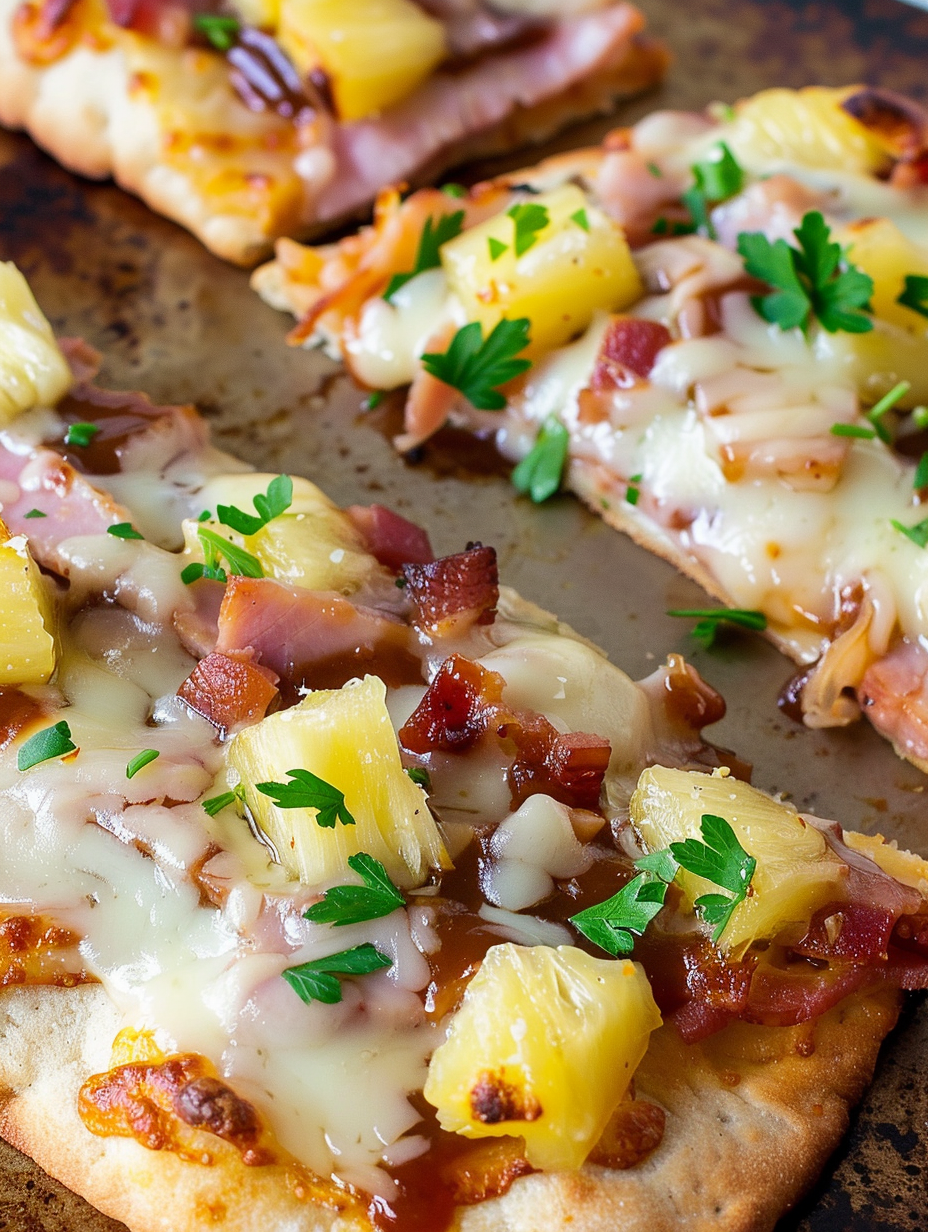BBQ Hawaiian Flatbread Pizzas