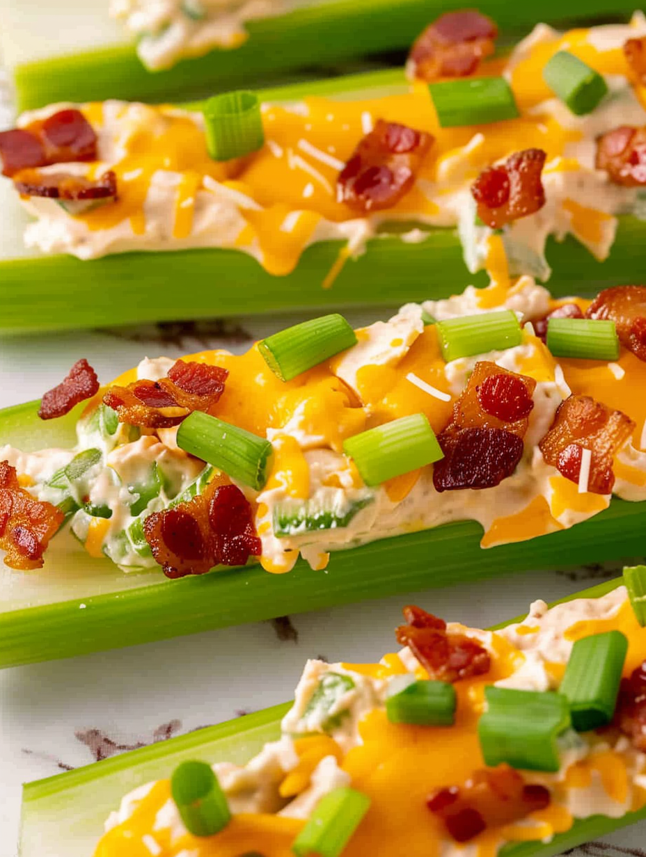 Cheddar Bacon Celery Sticks