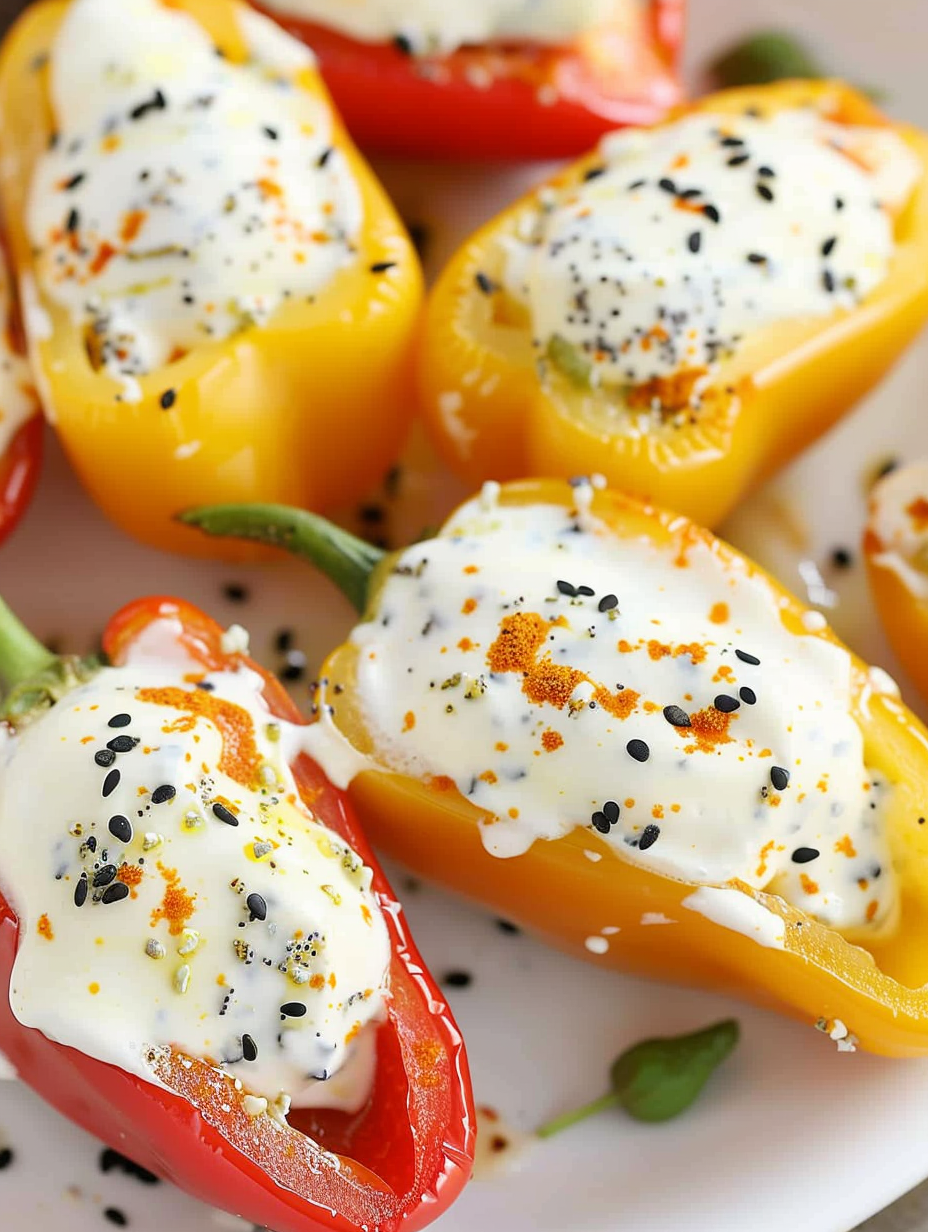 Everything Bagel Cream Cheese Stuffed Mini Peppers