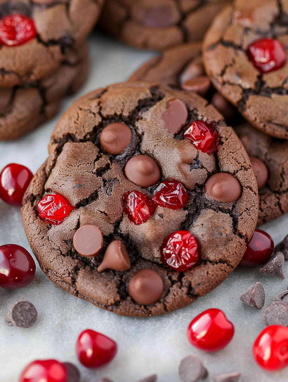 Tray of fresh-baked Black Forest Cookies cooling