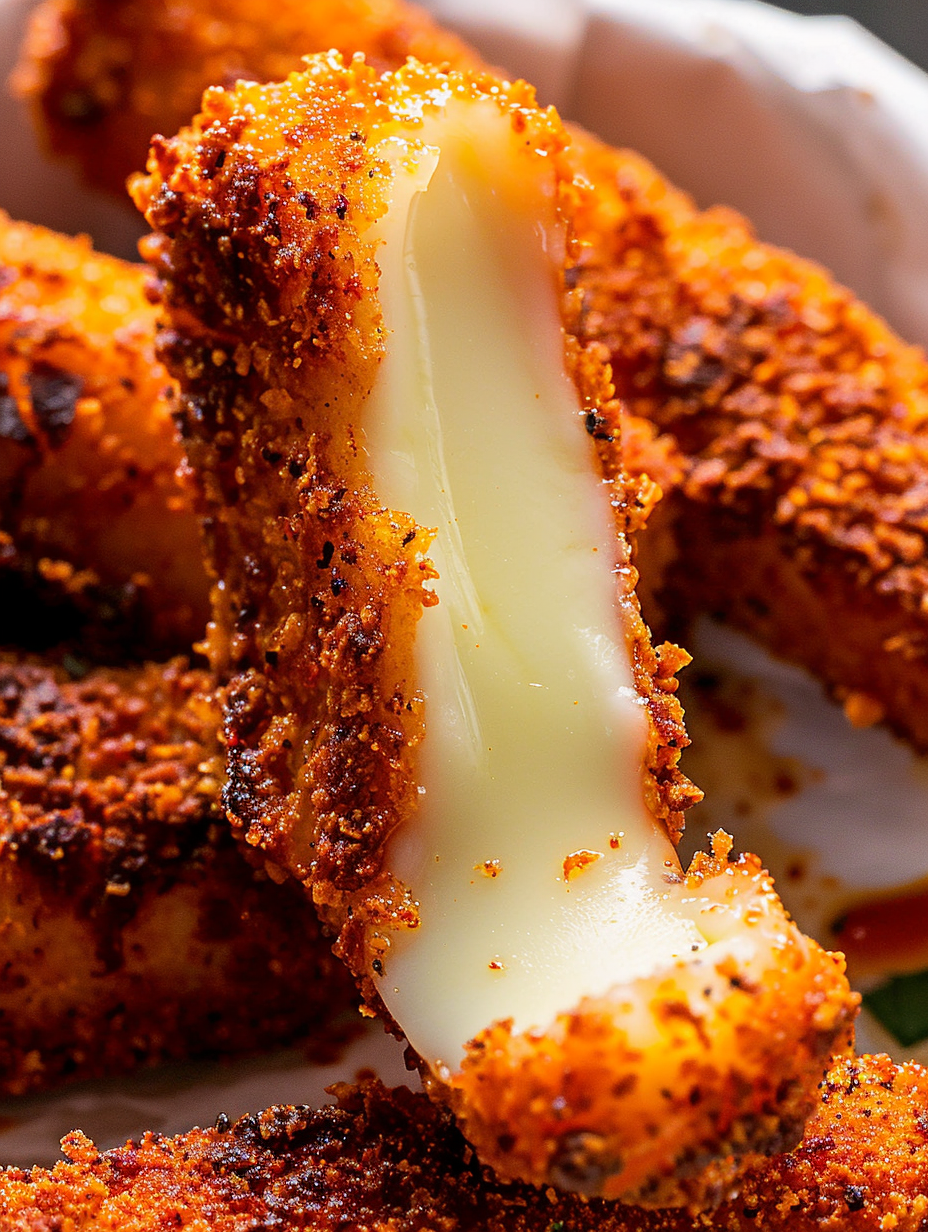 Plated hot mozzarella sticks with ranch and lemon