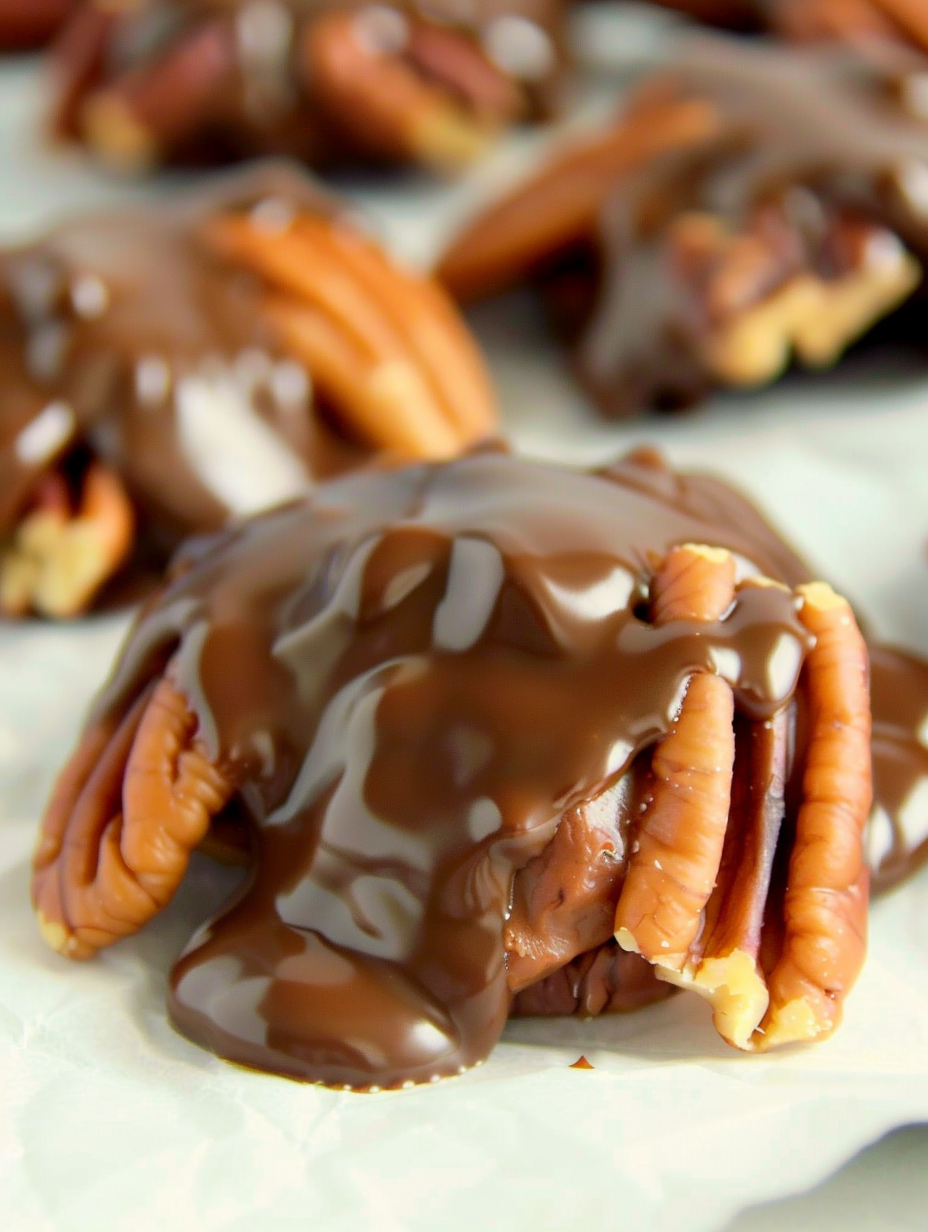 Chocolate Pecan Turtle Clusters