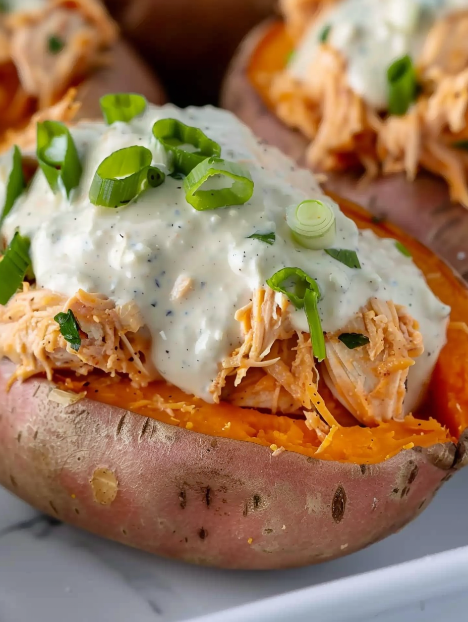 Close up of buffalo chicken filling