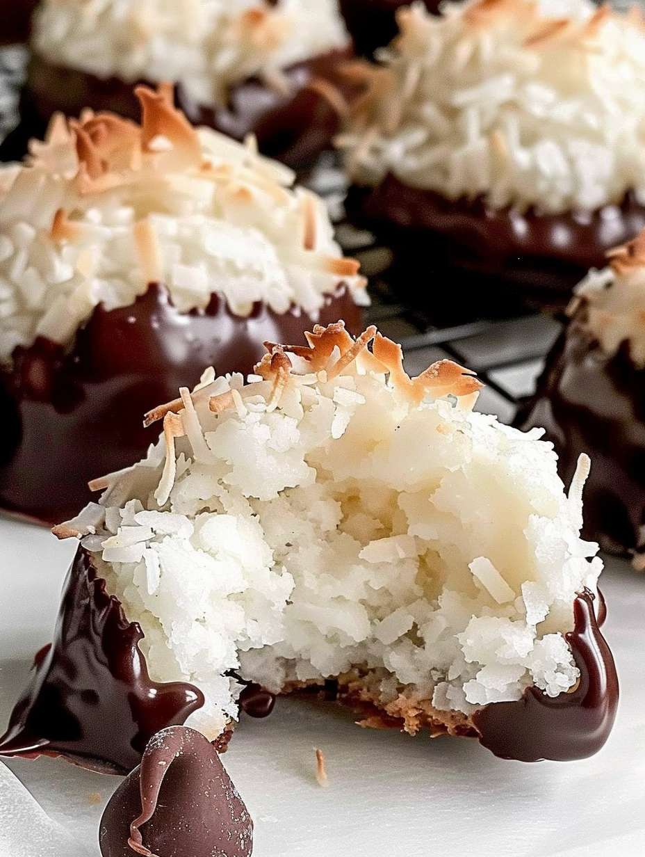 Quick coconut macaroons on a lined baking sheet