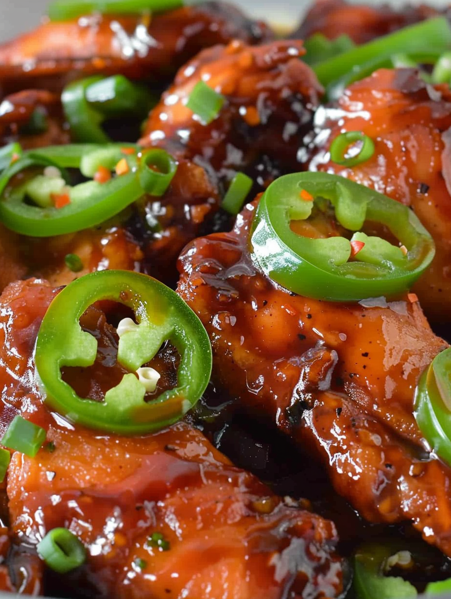 Spicy Jalape1o Chicken glazed and ready to serve
