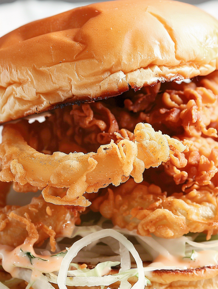 Onion strings in a bowl next to dipping sauce