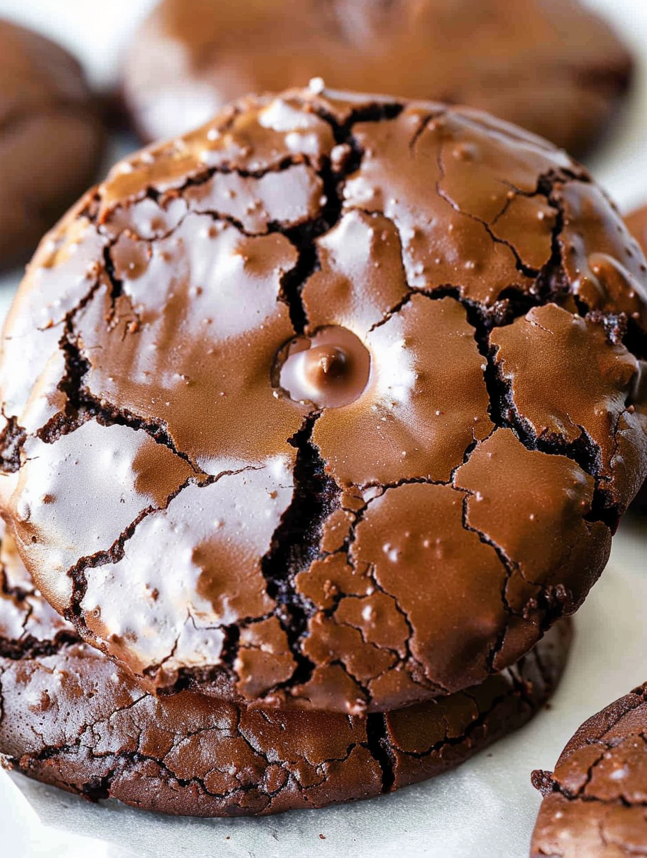 Small batch flourless chocolate cookies on parchment