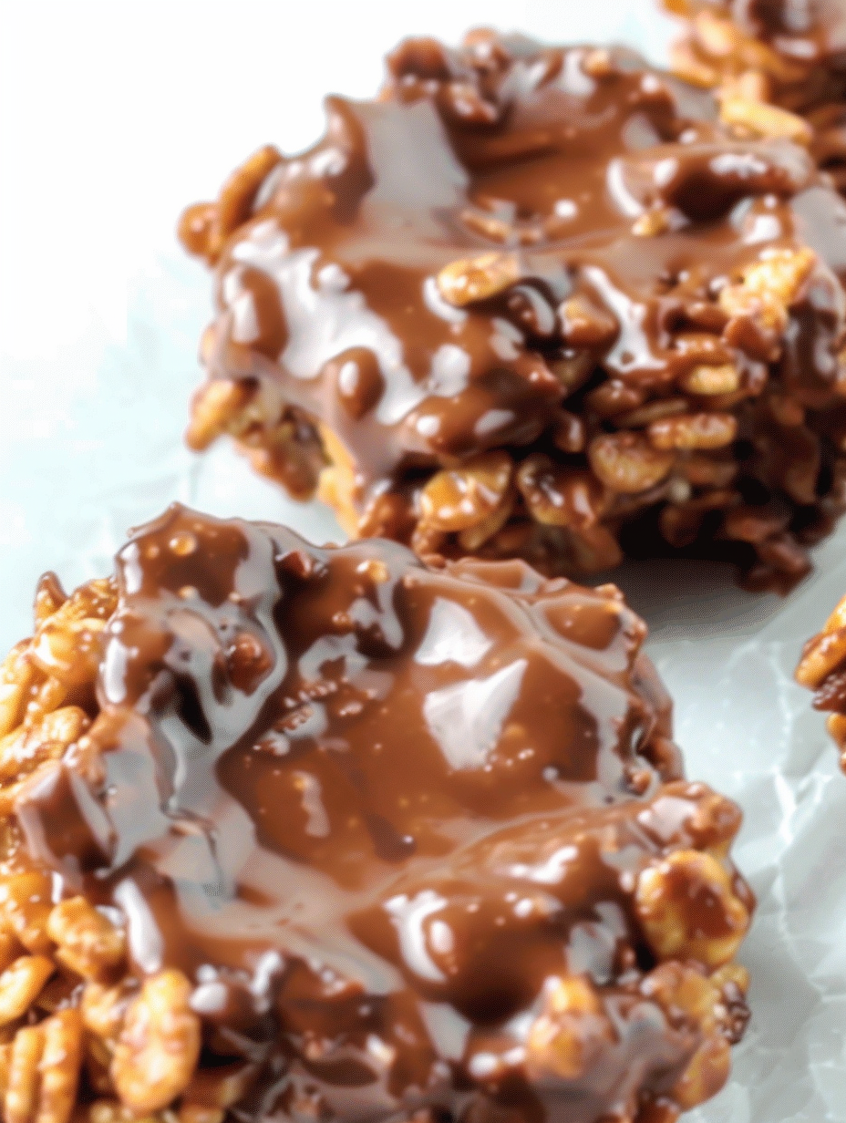 Nutella cornflake treats on parchment