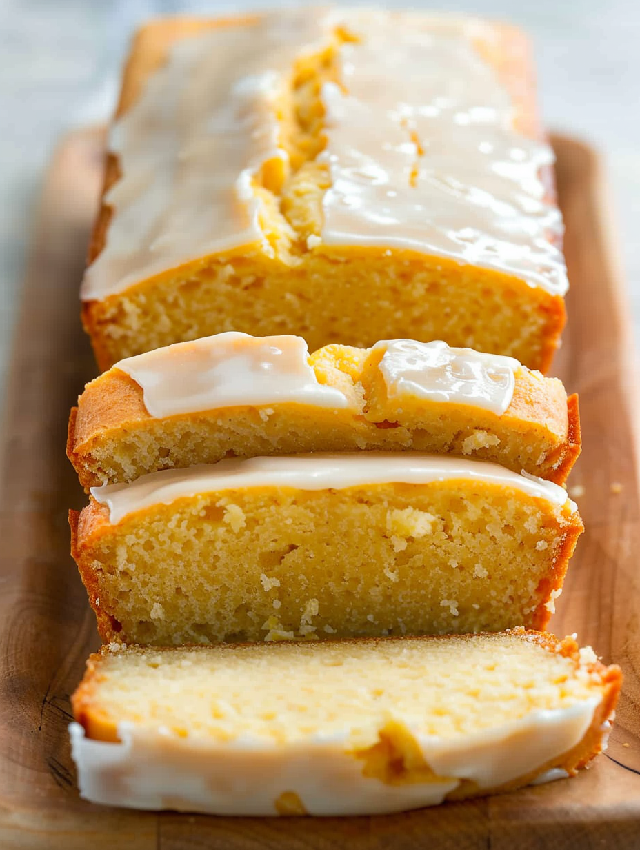 Keto lemon bread loaf on a cooling rack