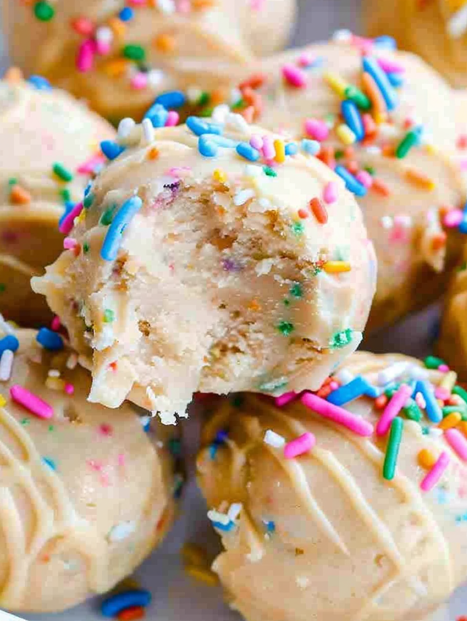 Finished colorful fat bombs on a plate