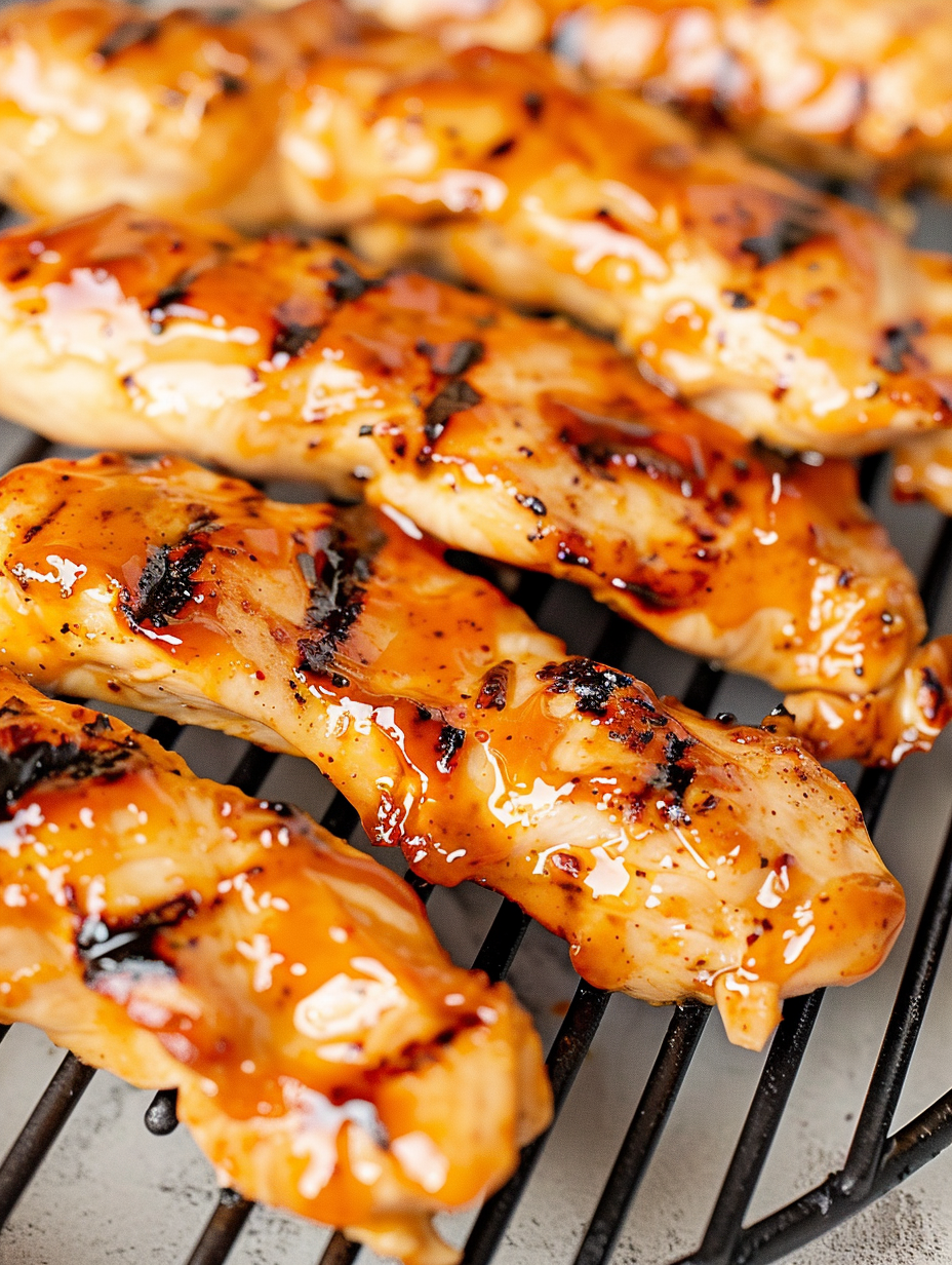 Grilled orange chili chicken on a platter