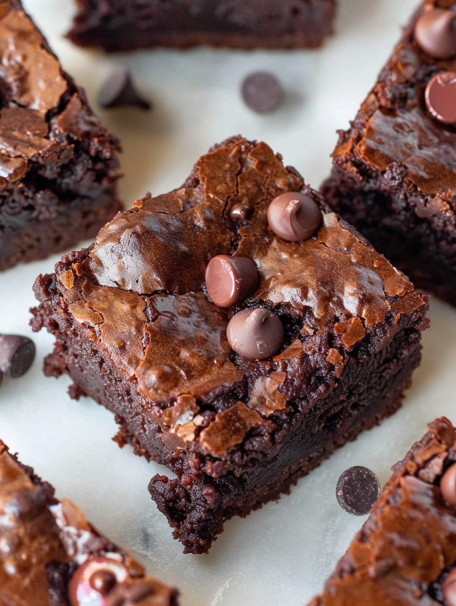 Sliced almond flour brownies ready to serve