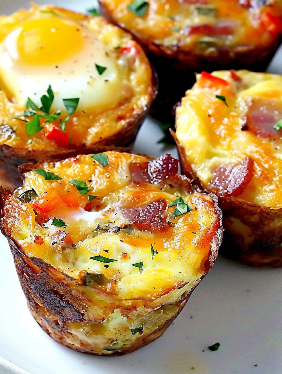 Close up of a split breakfast muffin showing cheesy egg filling