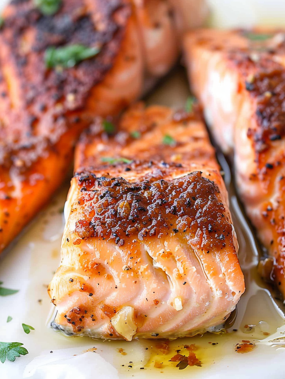Ingredients for air fryer salmon laid out