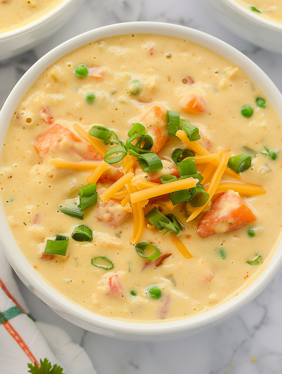 Curried Sweet Potato Chowder - simmering in a pot