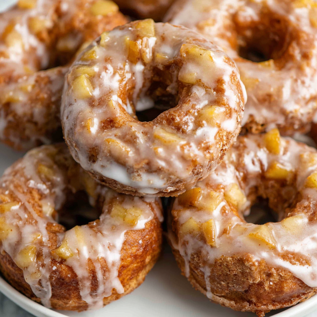 Rolling and cutting apple cider donut dough with a donut cutter