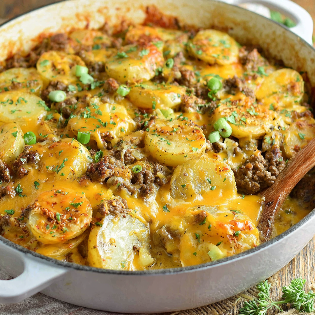 Cheesy Hamburger Potato Casserole