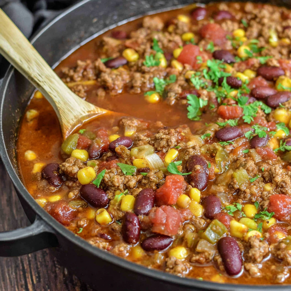 Hearty Three-Bean Taco Chili