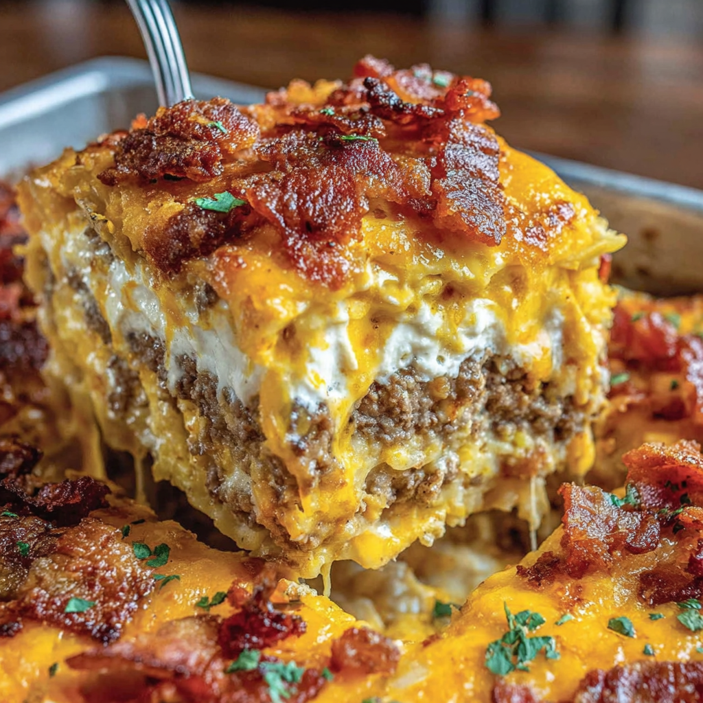Bacon Cheeseburger Sheet Pan Lasagna