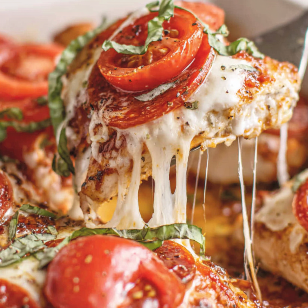 Cheesy Pizza Chicken Bake