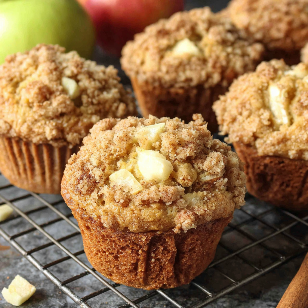 Basket of apple spice muffins ready for serving