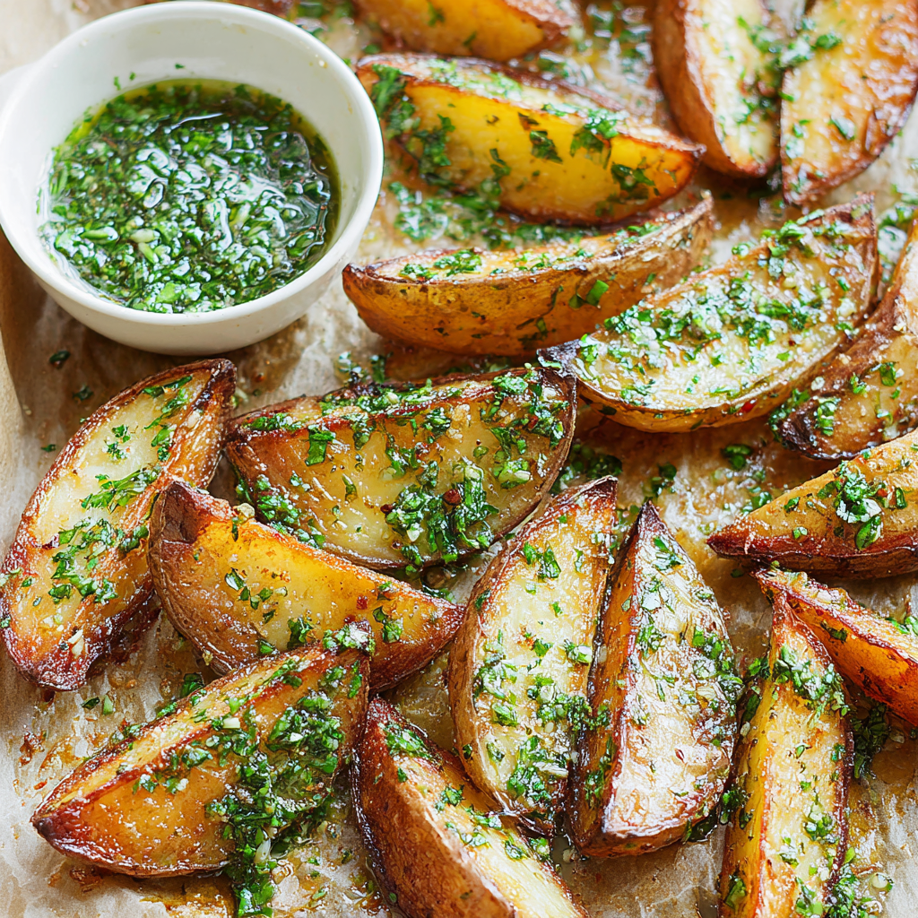 Baked Garlic Herb Potato Wedges