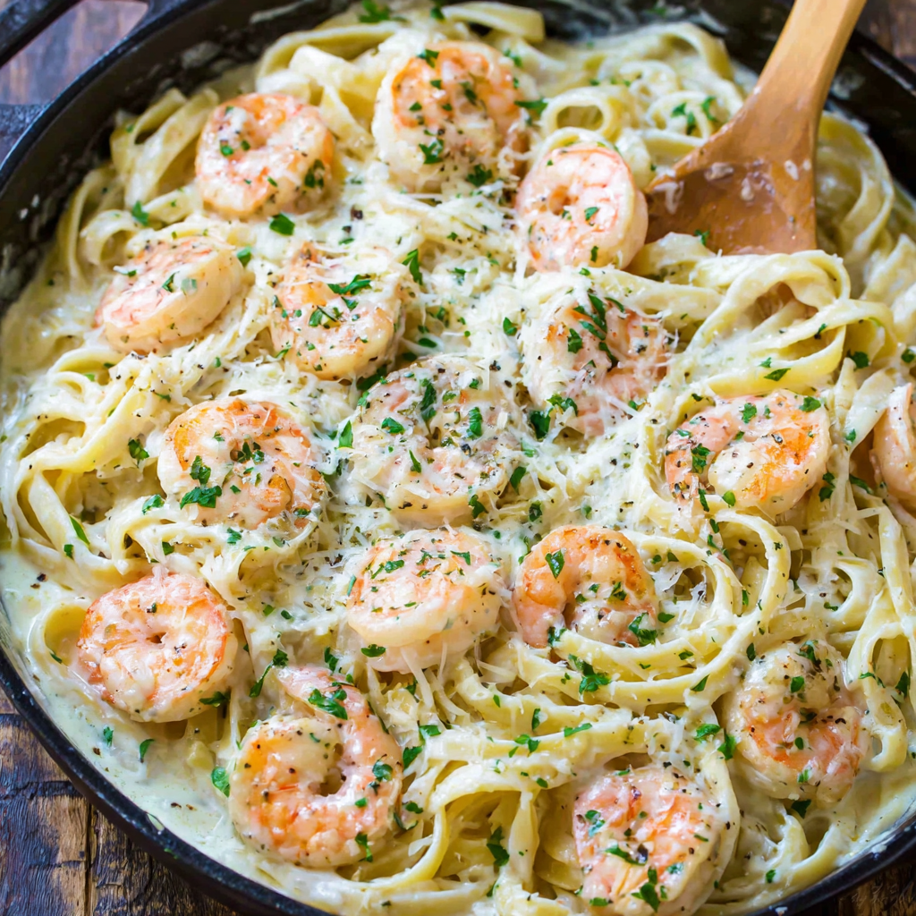 Creamy Shrimp Alfredo Pasta