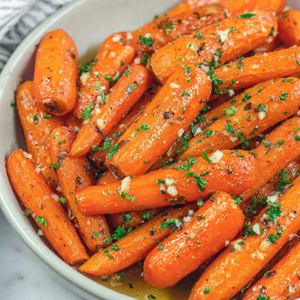 Honey Garlic Roasted Carrots