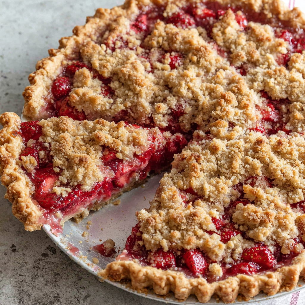 Strawberry Crumble Pie
