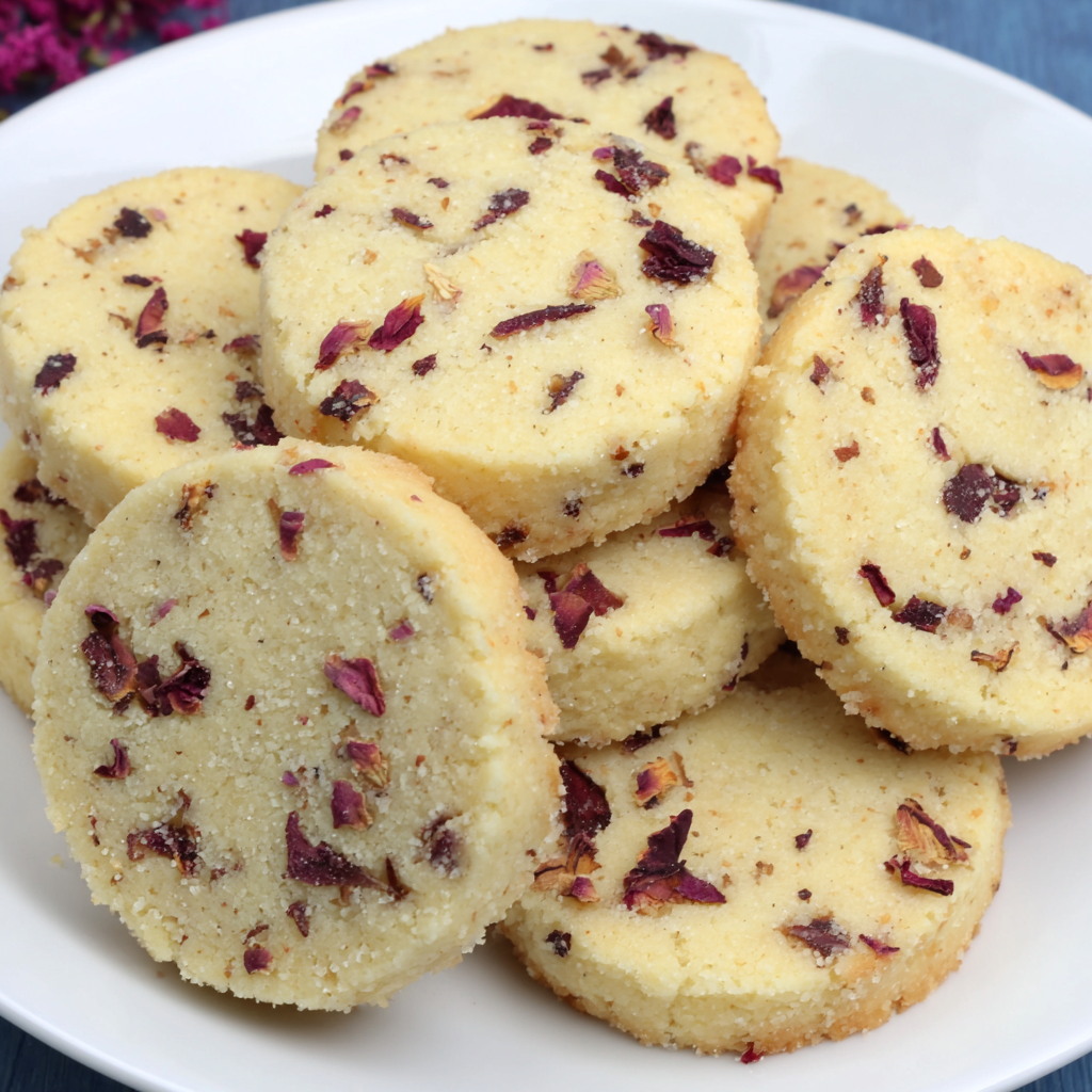 Wrapped shortbread log ready for chill
