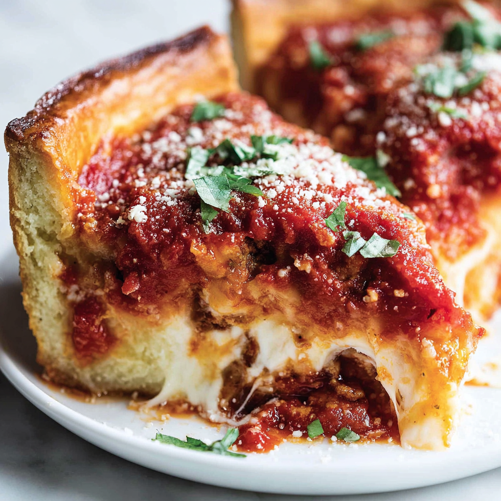 Unbaked deep dish in pan with cheese layer