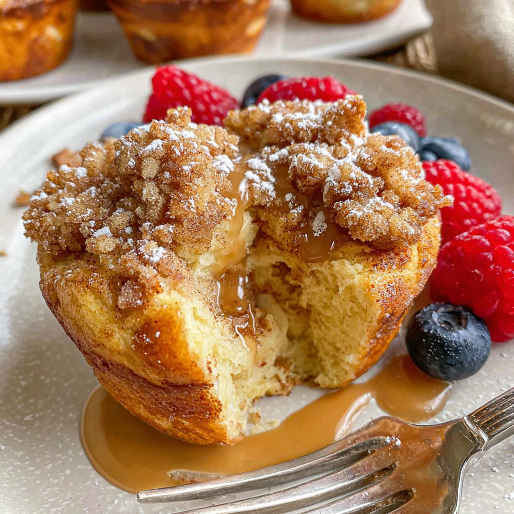 French Toast Muffin Cups (Buttery Croissant Cups with Cinnamon Streusel)