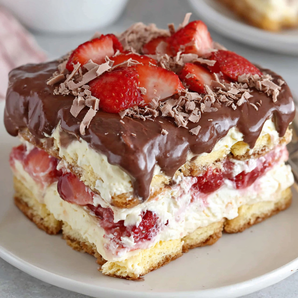 Quick Prep Strawberry Eclair Cake