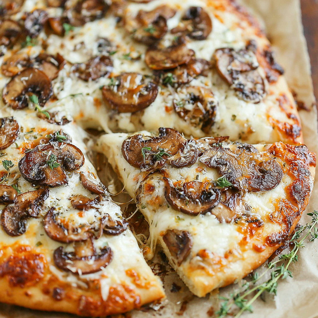 Sautéed cremini mushrooms and cheeses