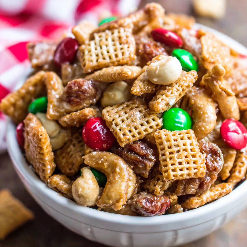 Sticky Sweet and Salty Chex Mix (Christmas Crack)