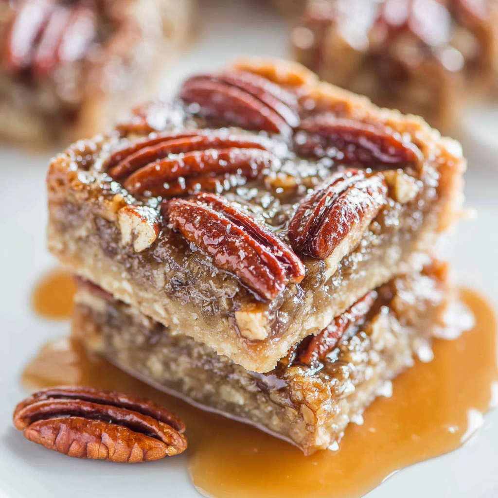 Salted Caramel Maple Pecan Pie Bars