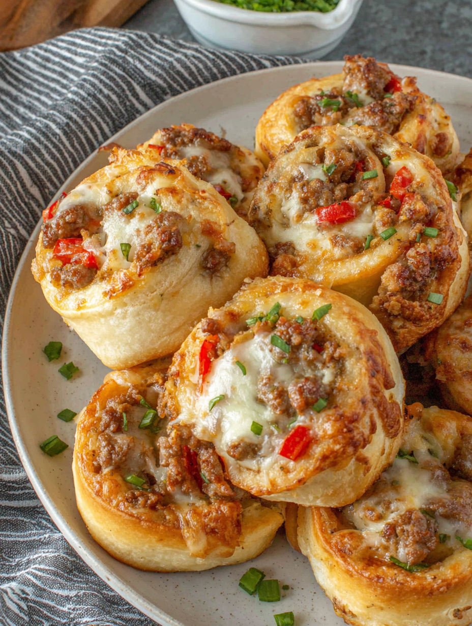 Sliced Sausage Pinwheels close-up