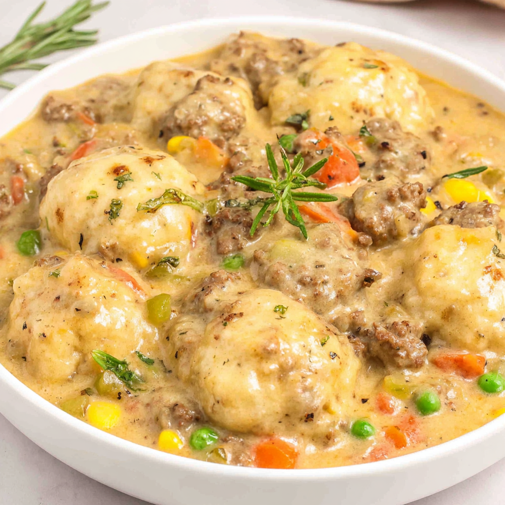 Ground Beef and Dumplings